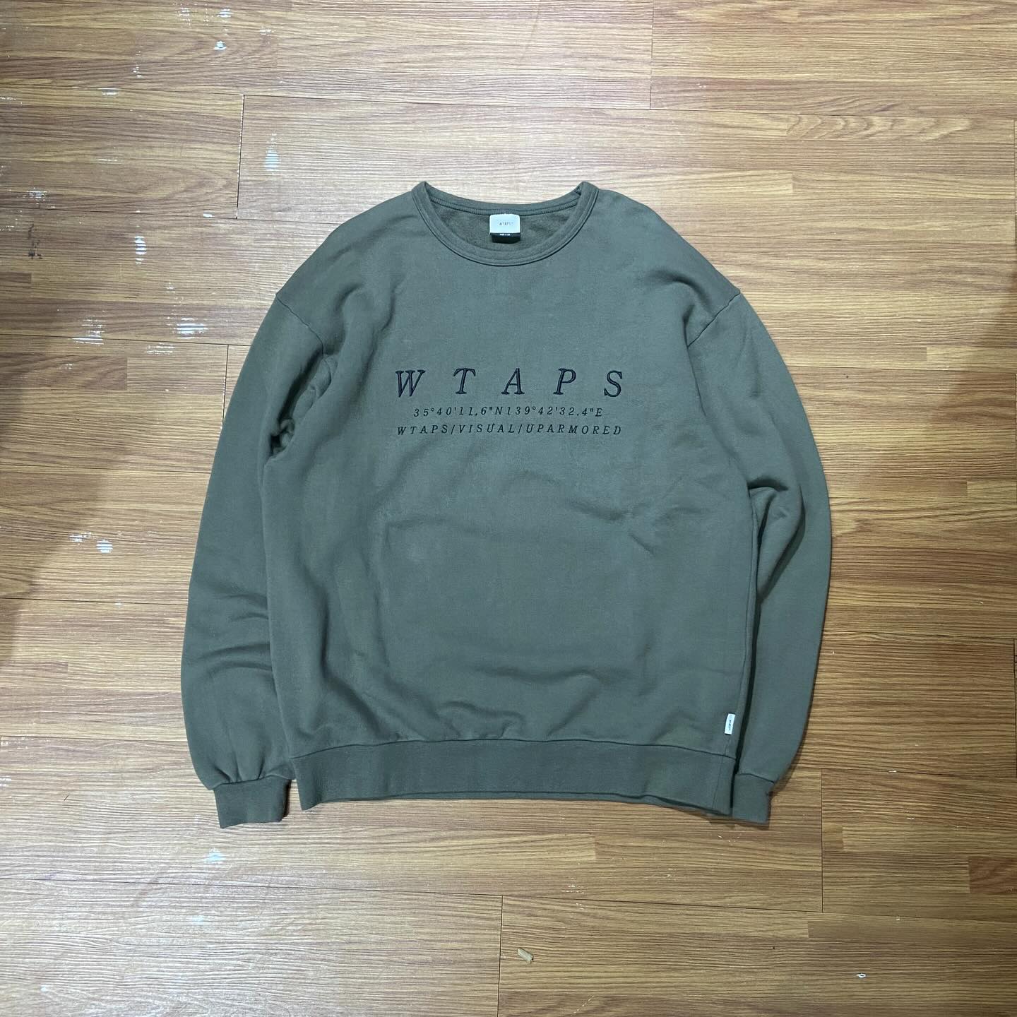 Wtaps System Crew Sweat 02 (刺繡字) Olive Drab (Display Item)