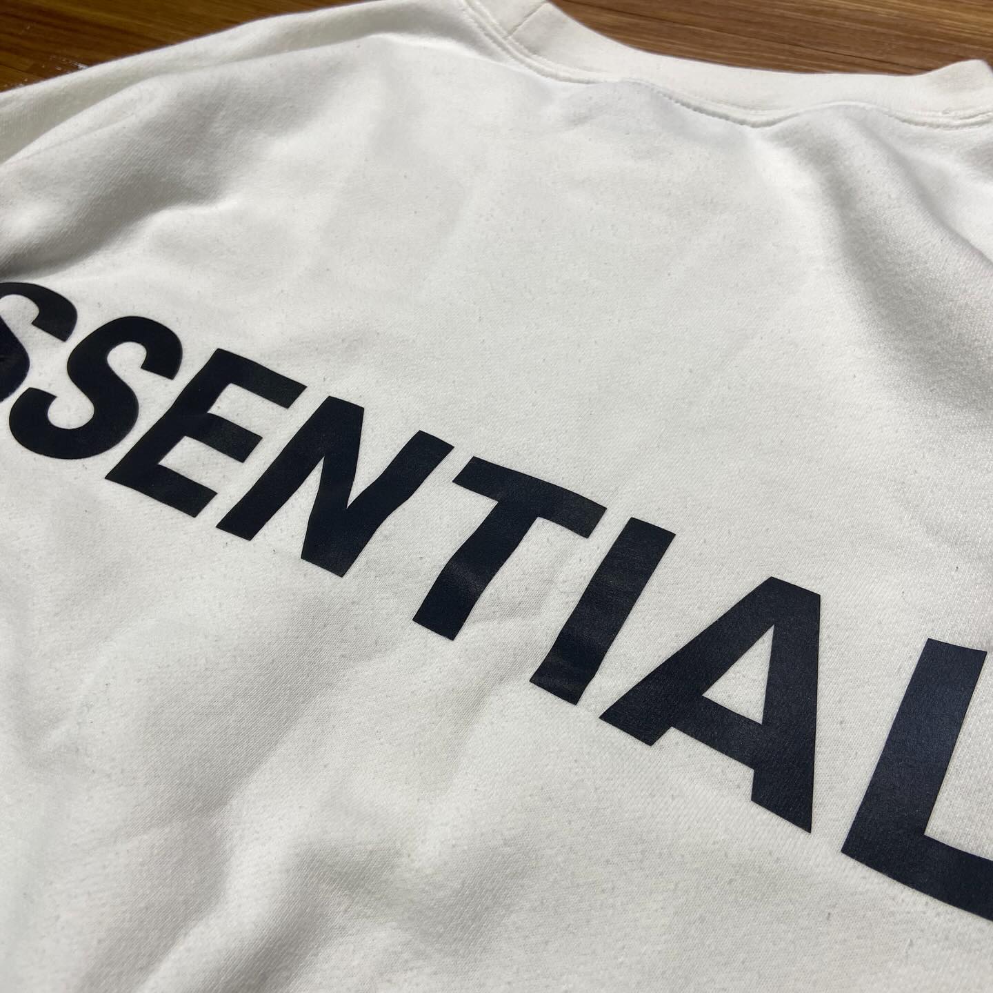 Fear Of God (FOG) Essentials 3M Reflective Back Logo Sweat Crewneck White (Display Item)