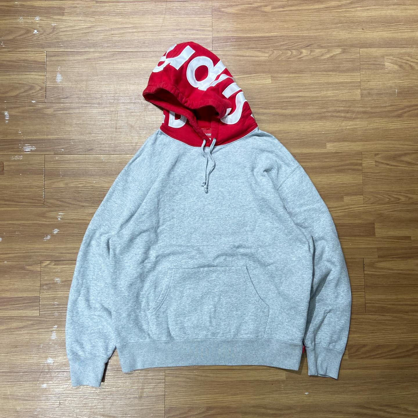 Supreme Contrast Hooded Sweatshirt Heather Grey (Display Item)