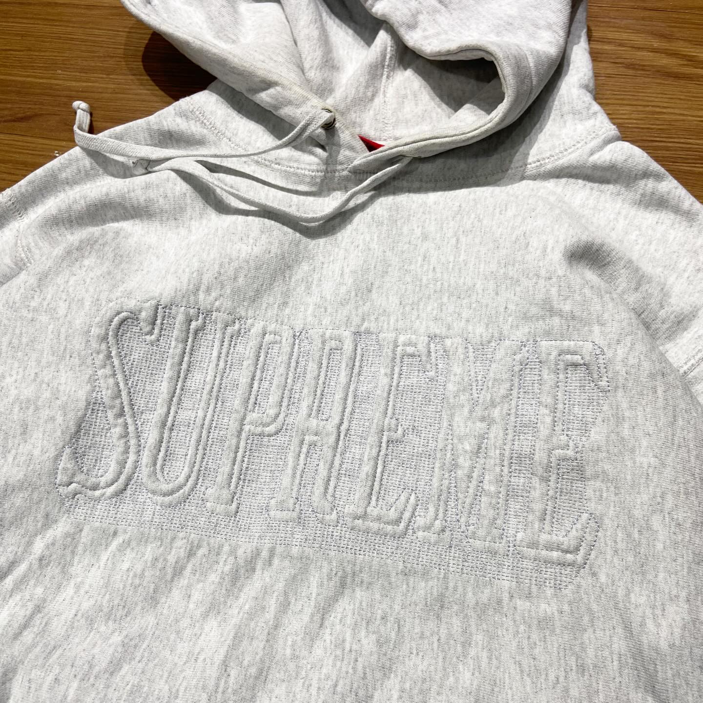 Supreme Embroidered Outline Hooded Sweatshirt Ash Grey (Display Item)