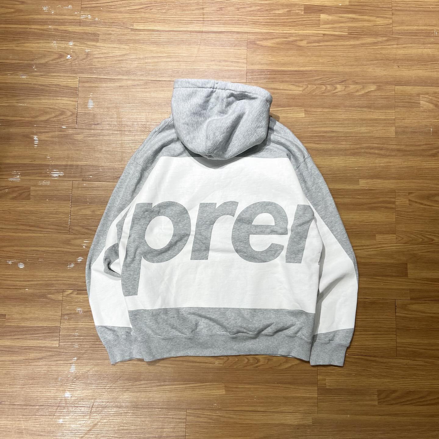 Supreme Big Logo Jacquard Hooded Sweatshirt Grey (Display Item)