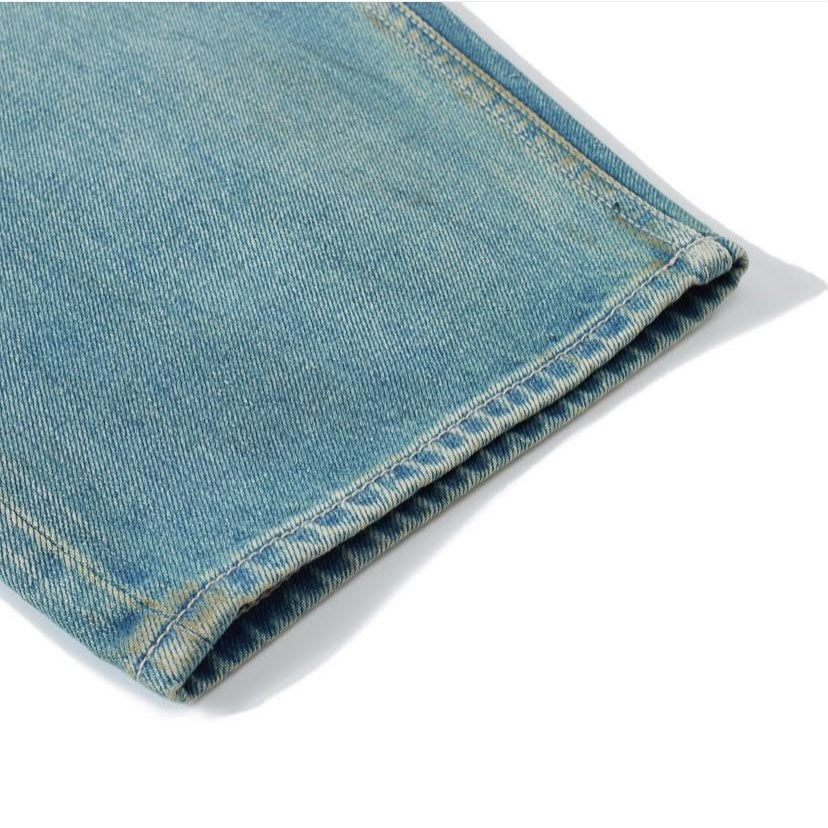 Laprima Vintage Washed Crease Denim Jeans Light Blue