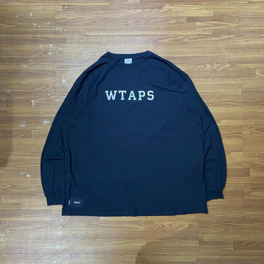 Wtaps College Tee LS Navy (Display Item)