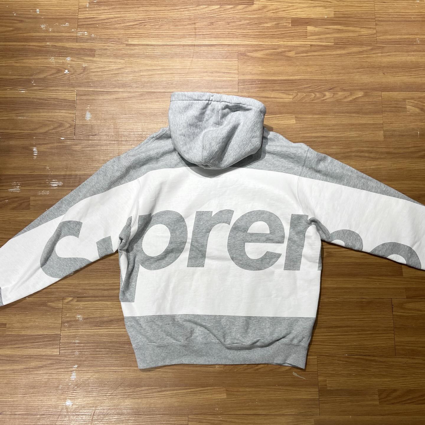 Supreme Big Logo Jacquard Hooded Sweatshirt Grey (Display Item)