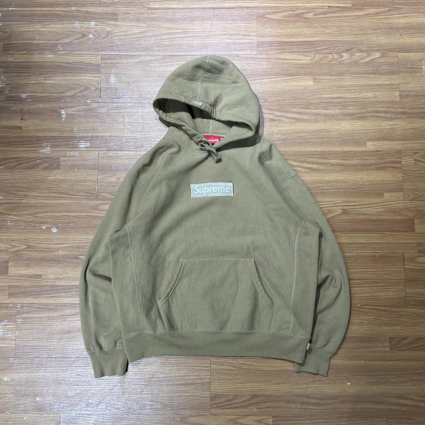 Supreme Box Logo Hooded Sweatshirt Dark Sand (Olive)  (Display Item)