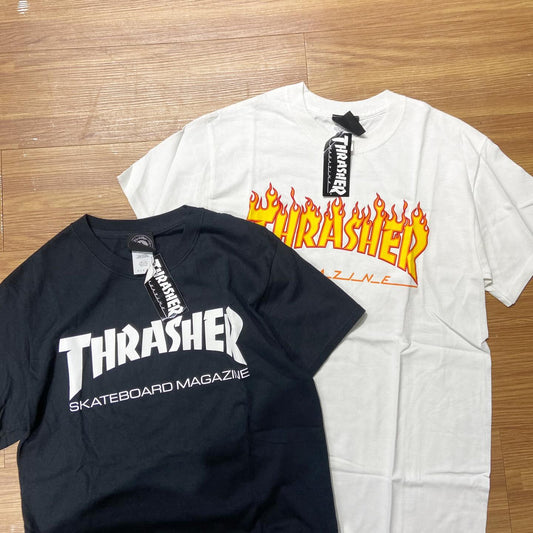 Thrasher Flame Logo Tee White