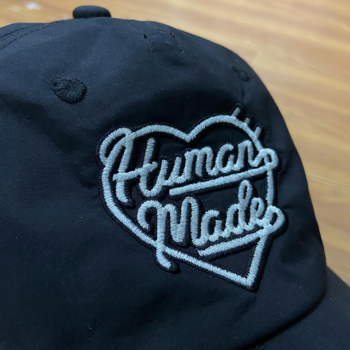 Human Made 6-Panel Nylon Cap 尼龍大心心 Black (Display Item)