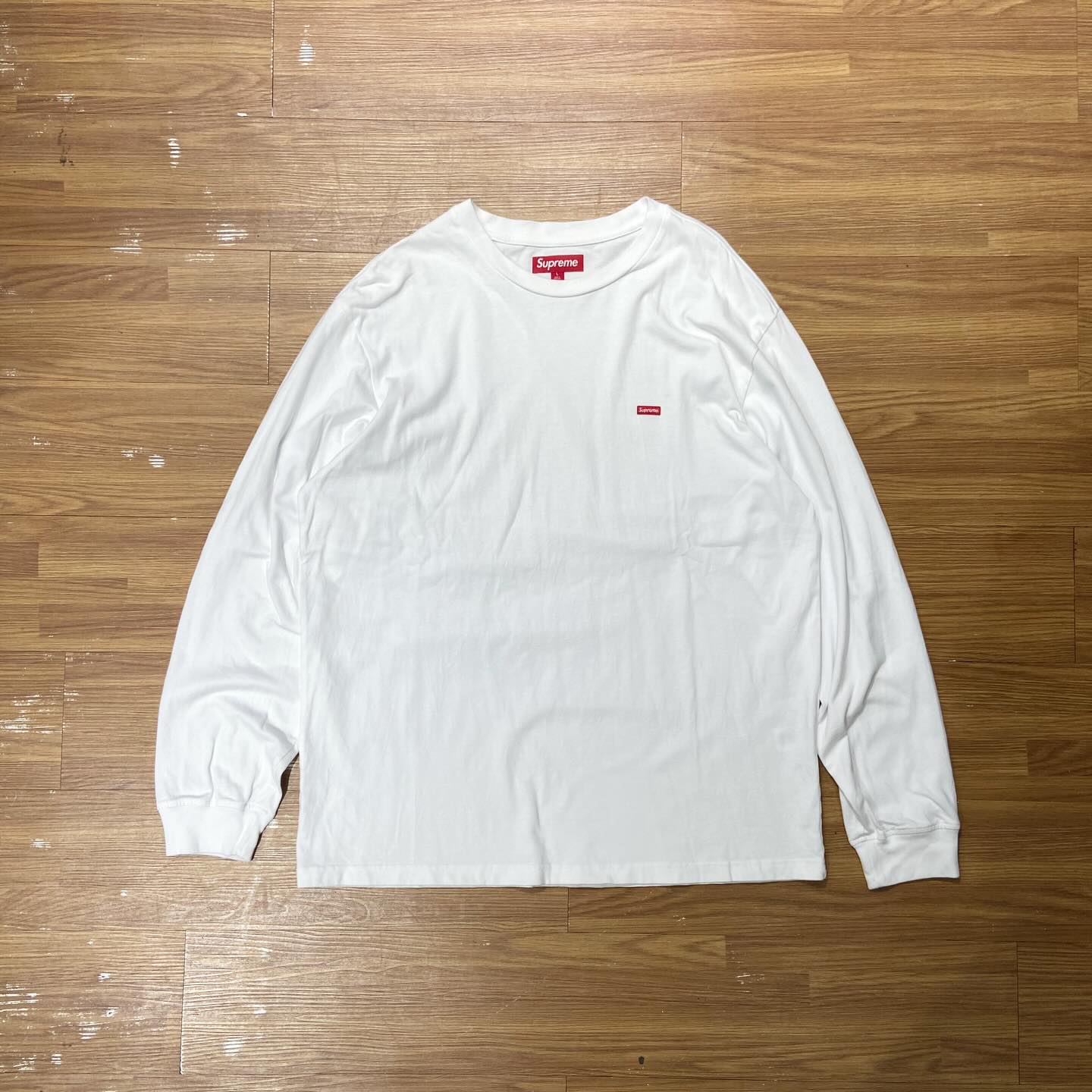Supreme Small Box L/S Tee White (Used)