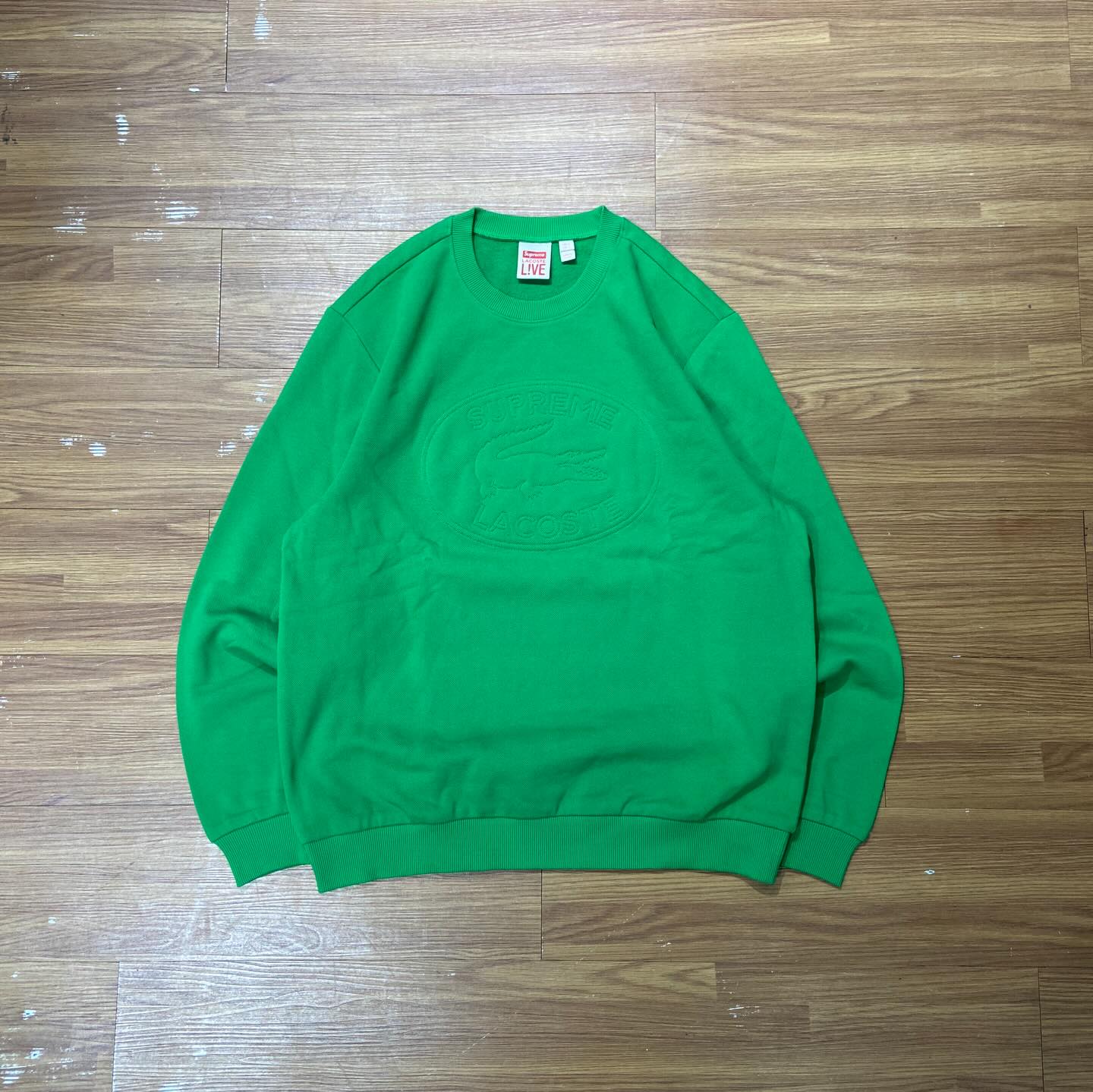 Supreme x Lacoste Pique Crewneck Kelly Green