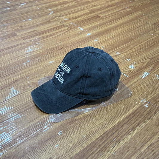 GRs Kowloon Basic Car Club Crew Embroidery Logo Cap Faded Flame Washed Black (Display Item)