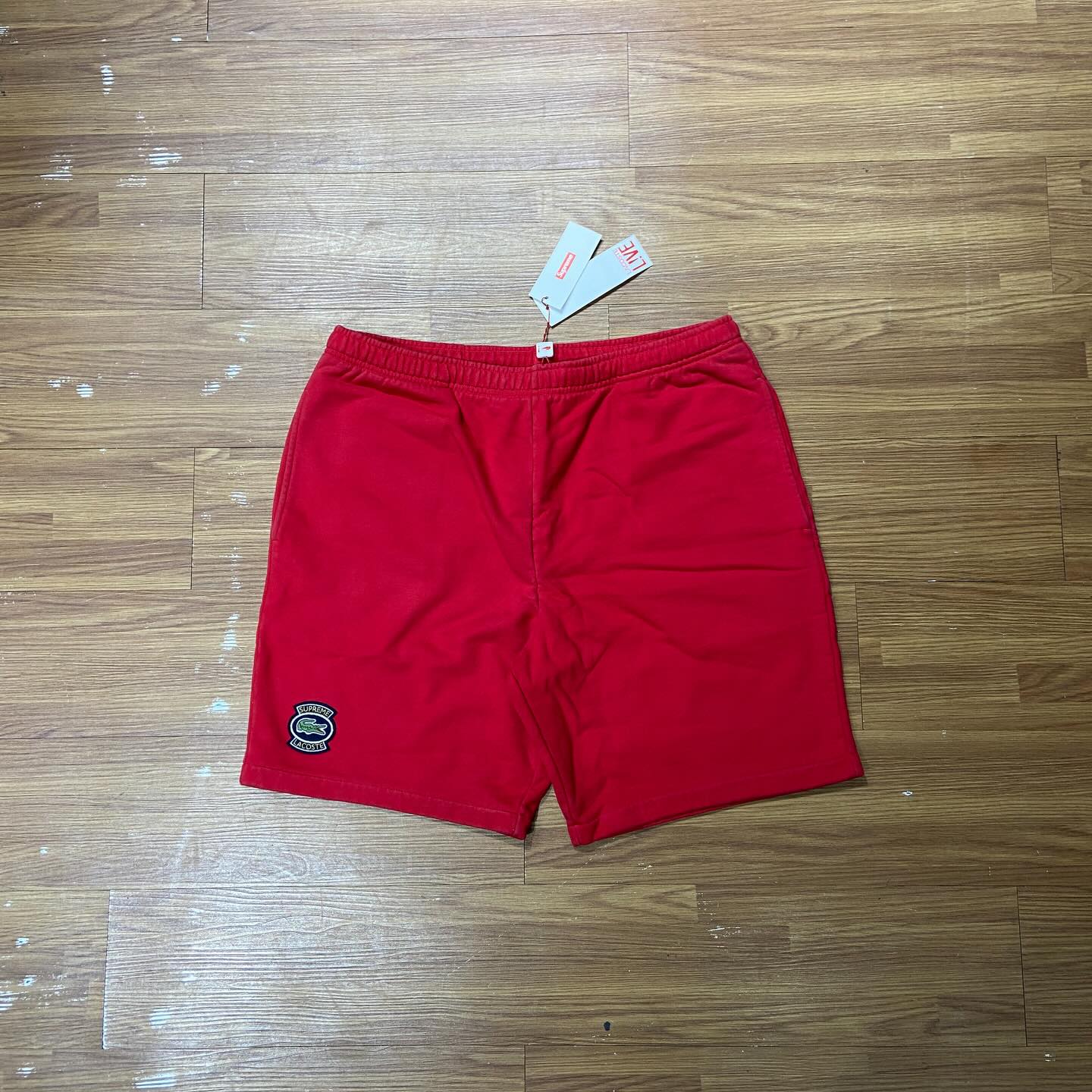 Supreme x Lacoste Sweat Shorts Red