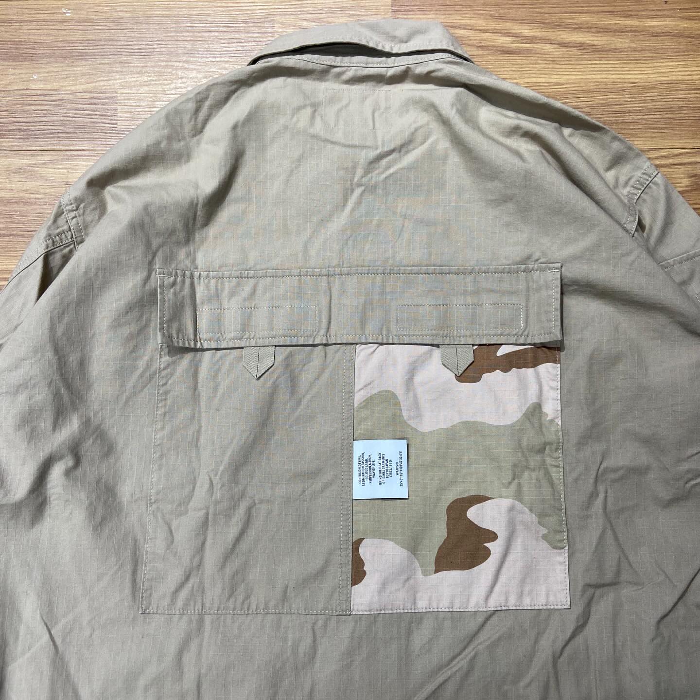 WTAPS MODULAR SHIRT LS JACKET / COTTON. RIPSTOP Beige (Display Item)