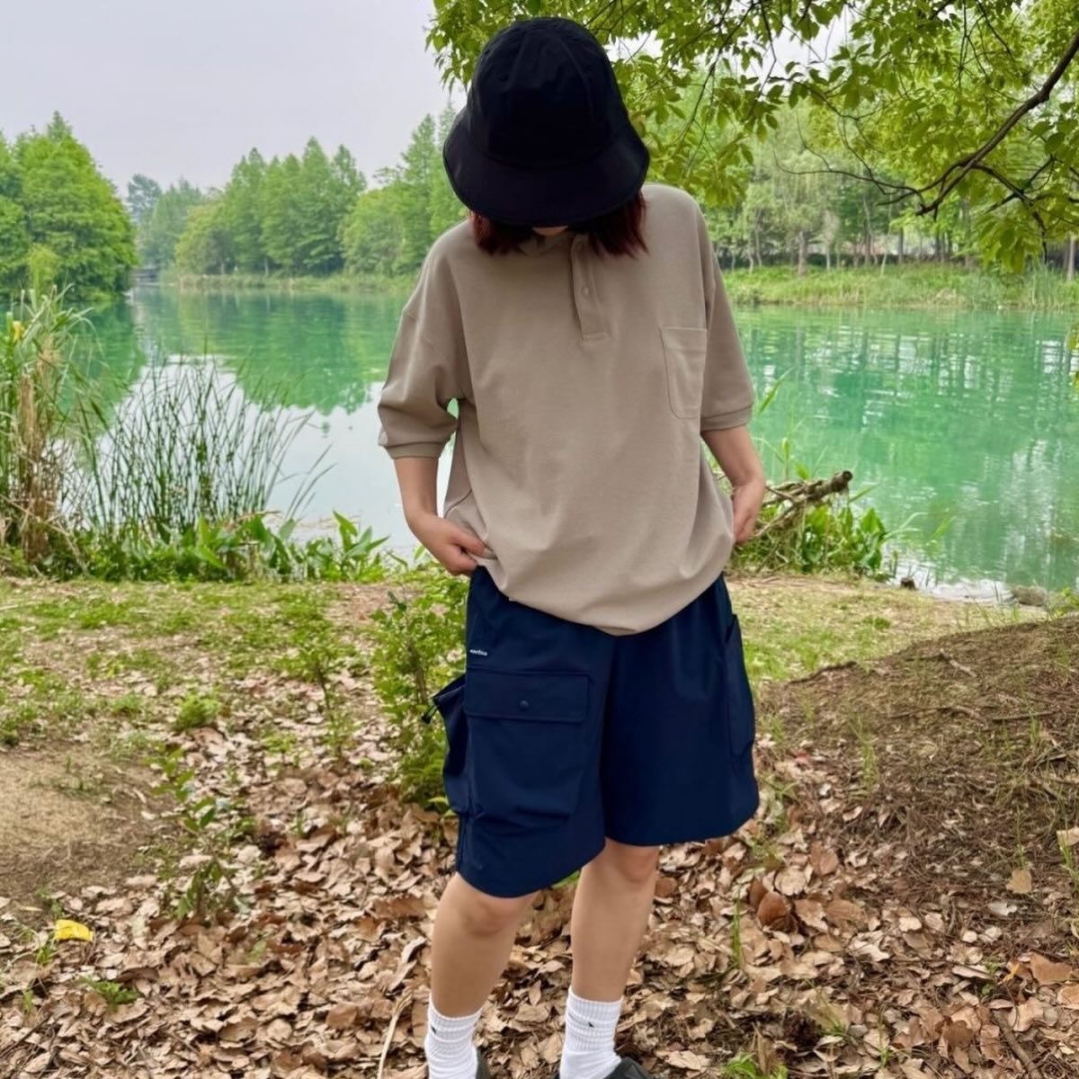 Nautica White Sail Label Urban Cargo Shorts