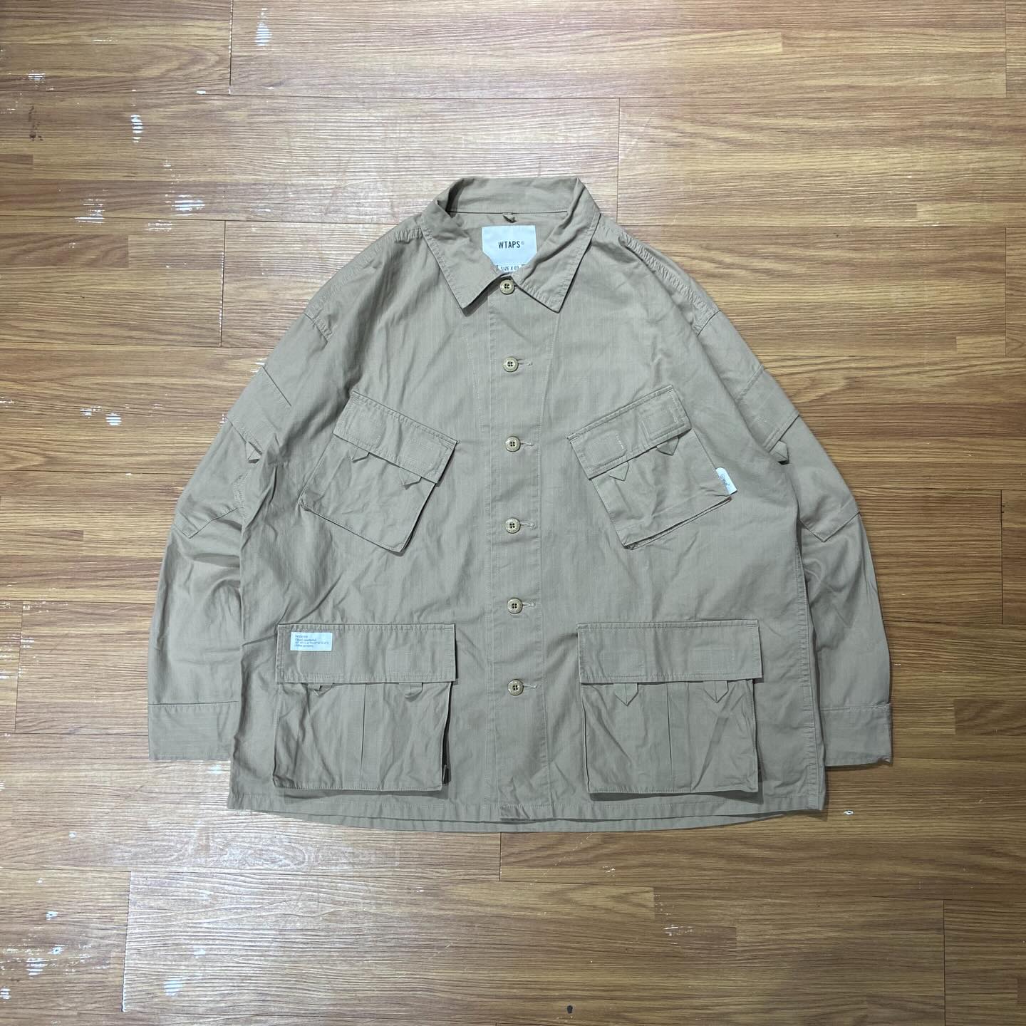 WTAPS MODULAR SHIRT LS JACKET / COTTON. RIPSTOP Beige (Display Item)