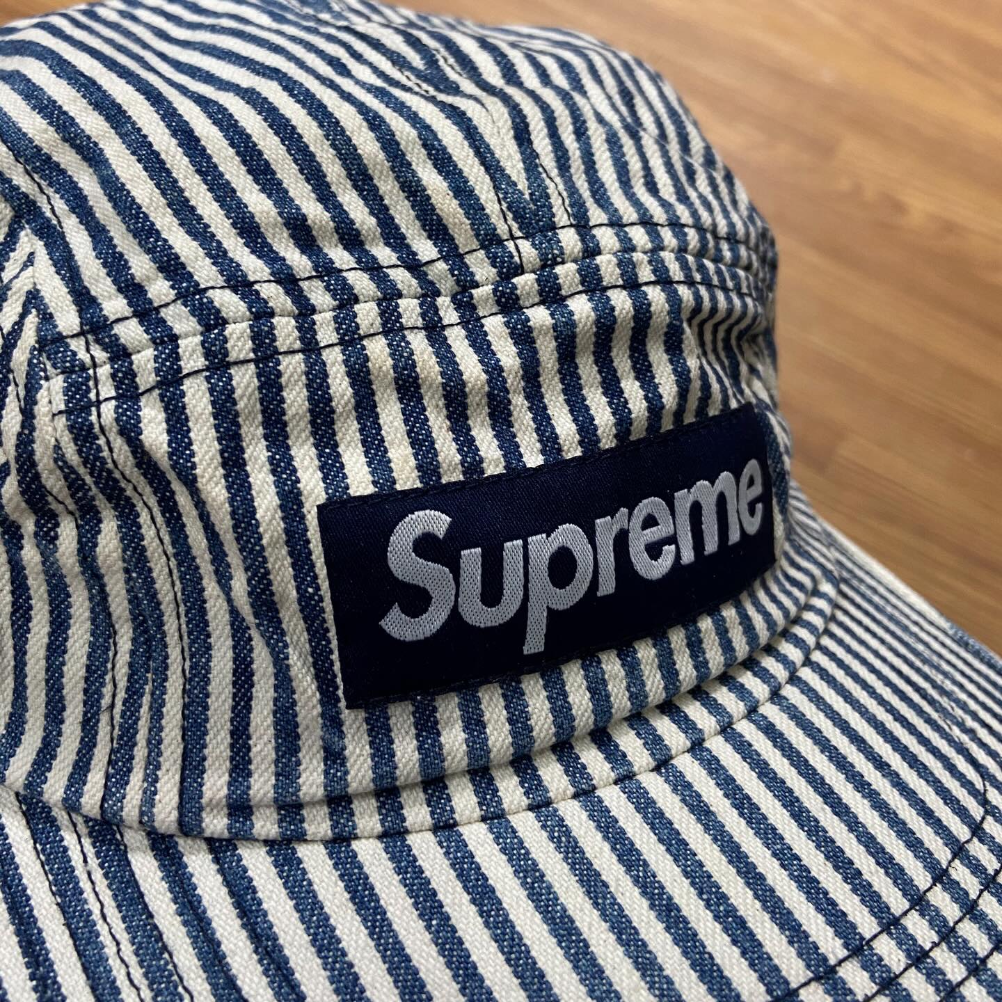 Supreme Denim Camp Cap Indigo Stripe (Display Item)