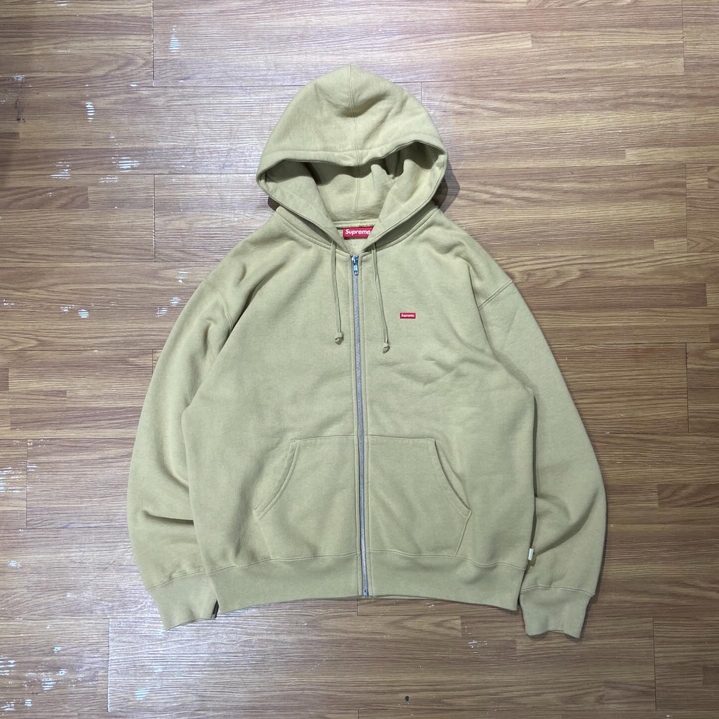 Supreme Small Box Hooded Full Zip Sweatshirt Dark Tan (Made in Canada)