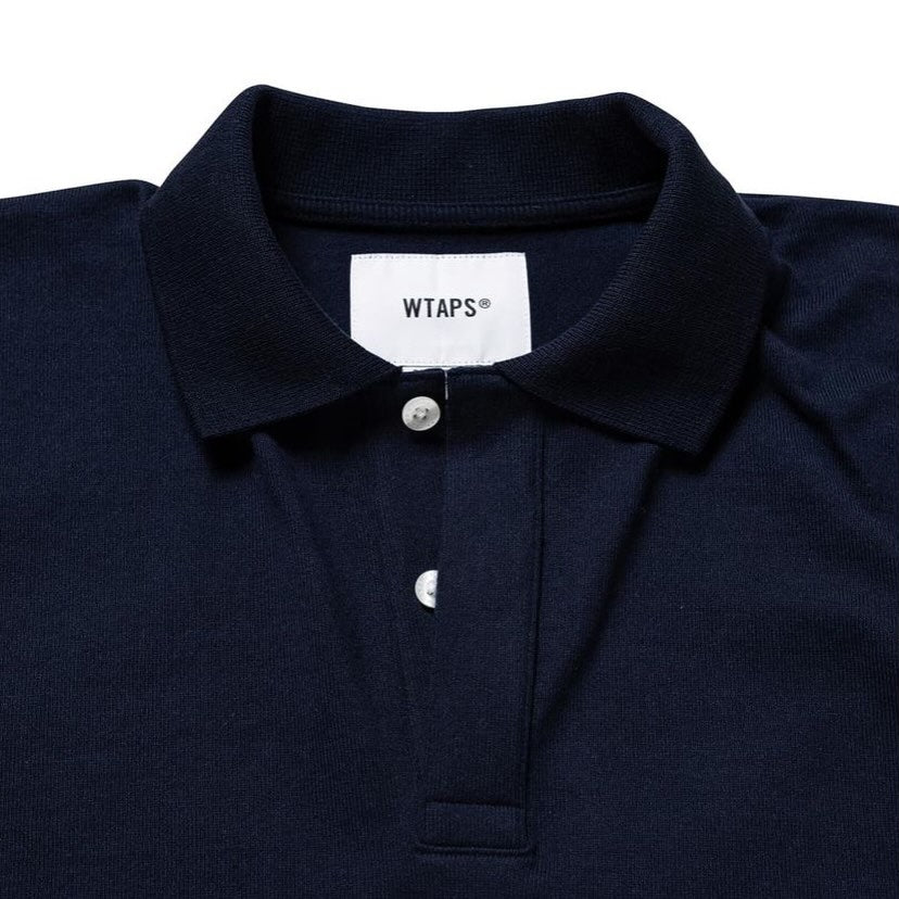 WTAPS CUT&SEWN MC POLO SS / COTTON. TEXTILE Navy  (Display Item)