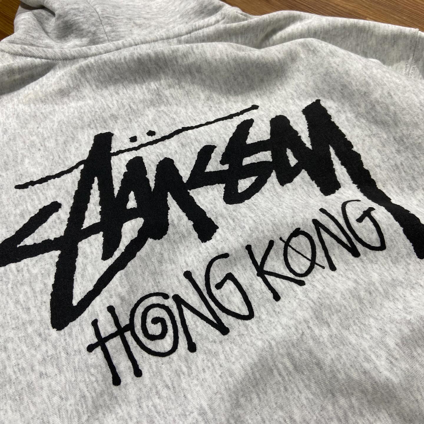 Stussy Logo Hooded Zip Up Hong Kong (香港限定🇭🇰) Heather Grey (Used)