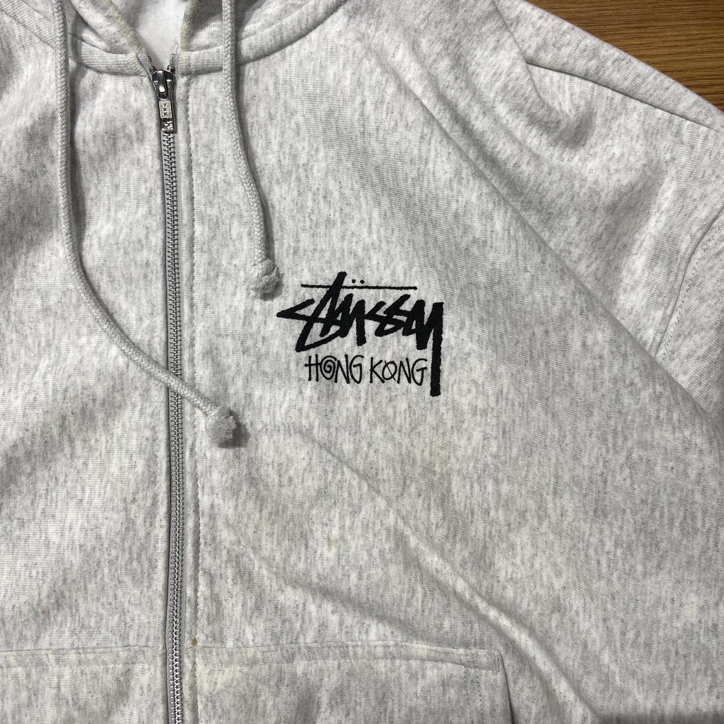 Stussy Logo Hooded Zip Up Hong Kong (香港限定🇭🇰) Heather Grey (Used)