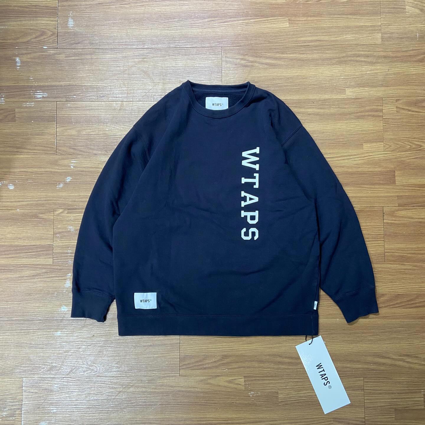 WTAPS DESIGN 01 SWEATER / COTTON. COLLEGE Navy (Used)