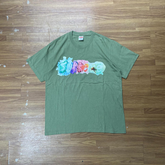 Supreme Watercolor Tee Light Olive (Used)