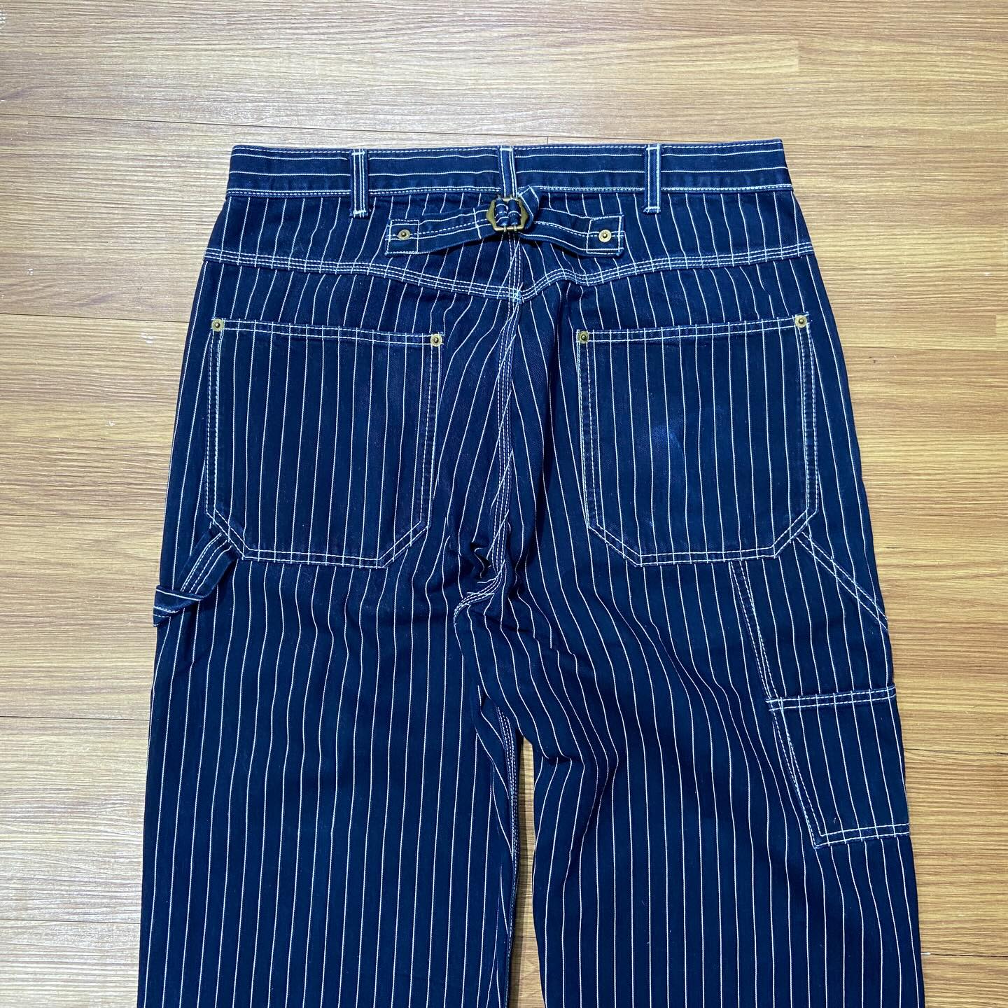 GU Wabash Denim Cinchback Painter Jeans Indigo Blue