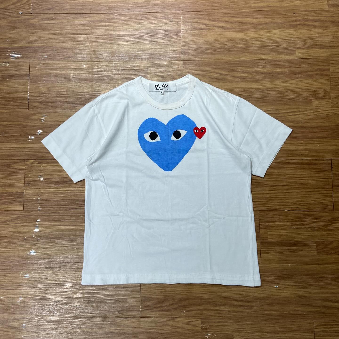 Comme des Garçons (CDG) Play Heart Tee White Women 大藍細紅心 (Used)