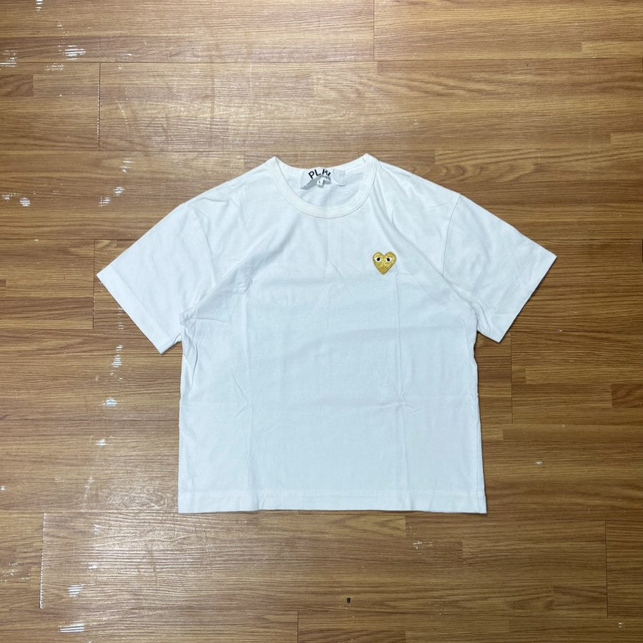 Comme des Garçons (CDG) Play Heart Tee White Women 金心 (Used)