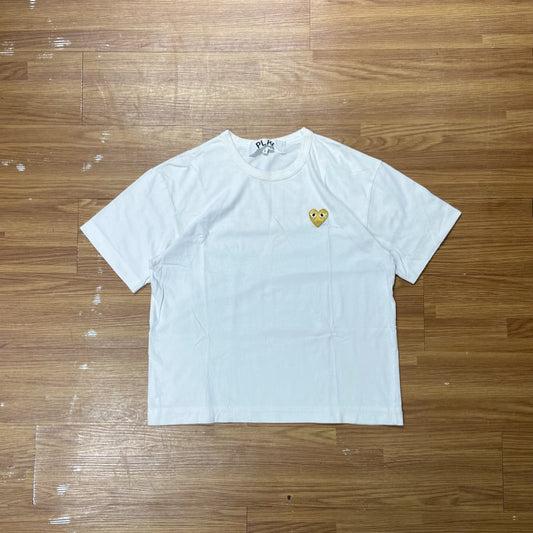 Comme des Garçons (CDG) Play Heart Tee White Women 金心 (Used)