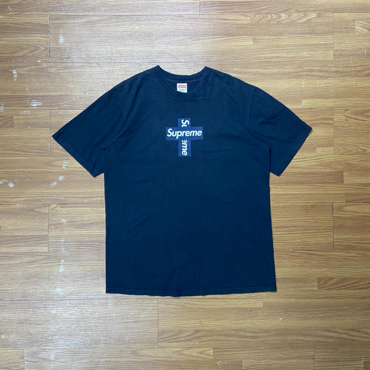 Supreme Cross Box Tee Navy (Display Item)