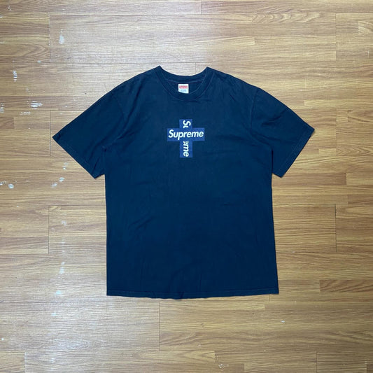 Supreme Cross Box Tee Navy (Display Item)