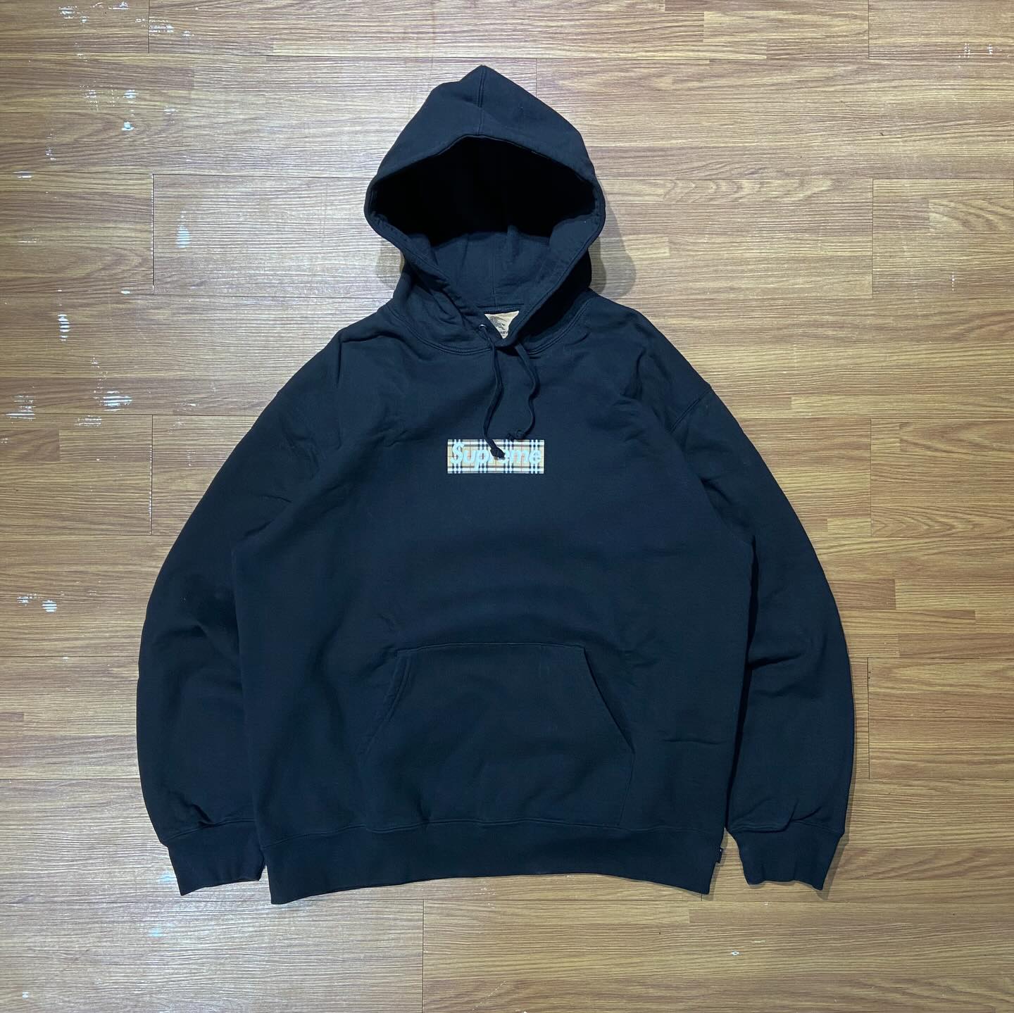Supreme x Burberry Box Logo Hooded Sweatshirt (Made in Canada) Black (Display Item)