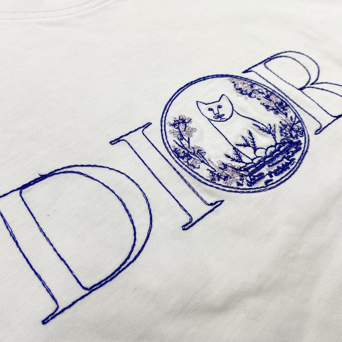 Dior Cat Tee (Made in Italy) White (Display Item)