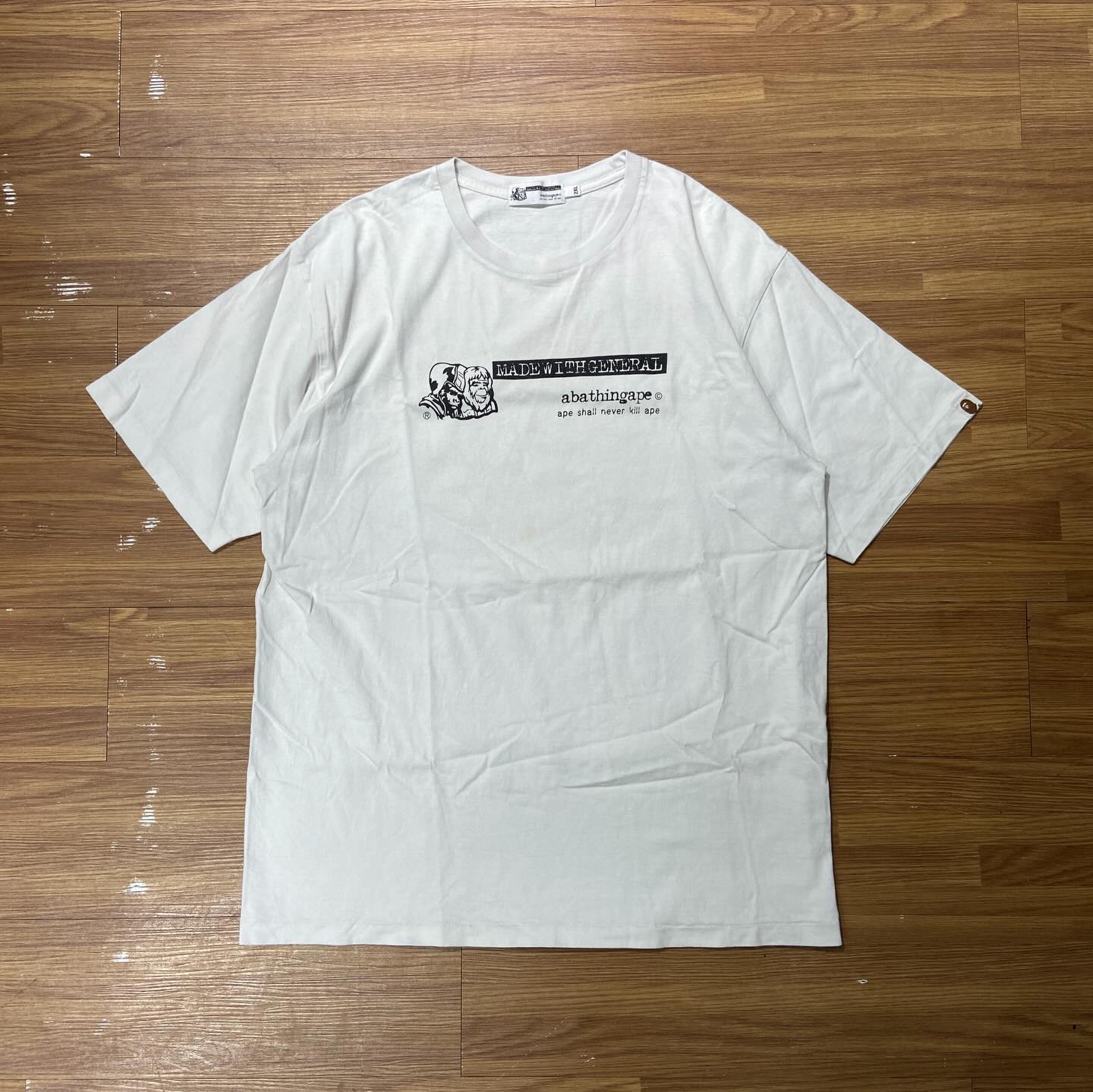 Bape OG General Name “Ape Shall Never Kill Ape” Tee White (Used)