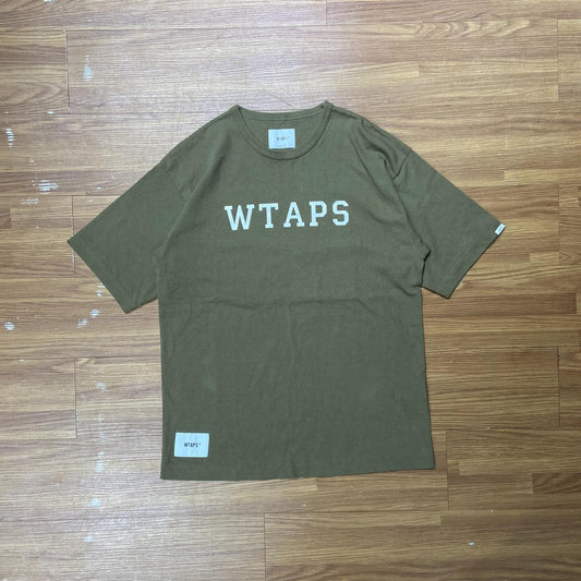WTAPS COLLEGE SS / COTTON. TEE Olive Drab (Used)