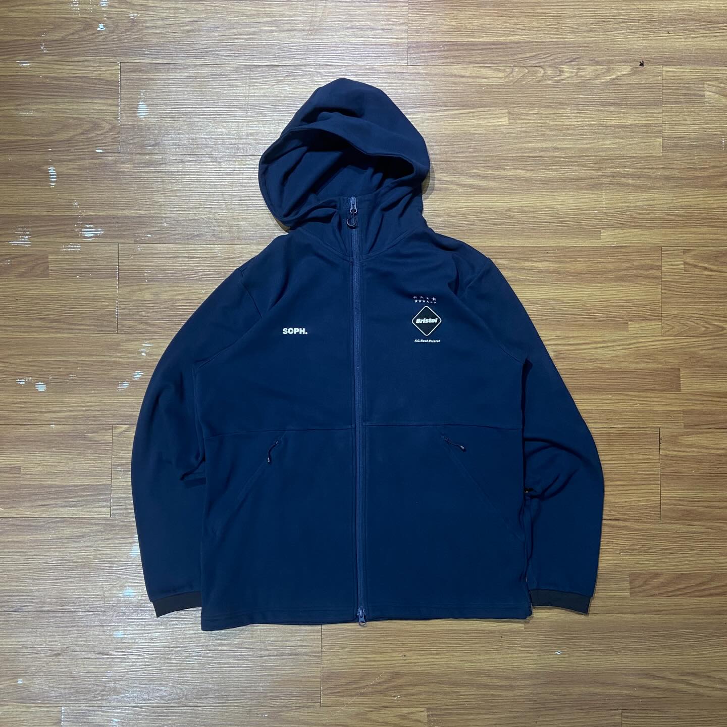 SOPH. x F.C. Real Bristol (FCRB) RELAX FIT HOODED FULL ZIP UP Navy (Display Item)