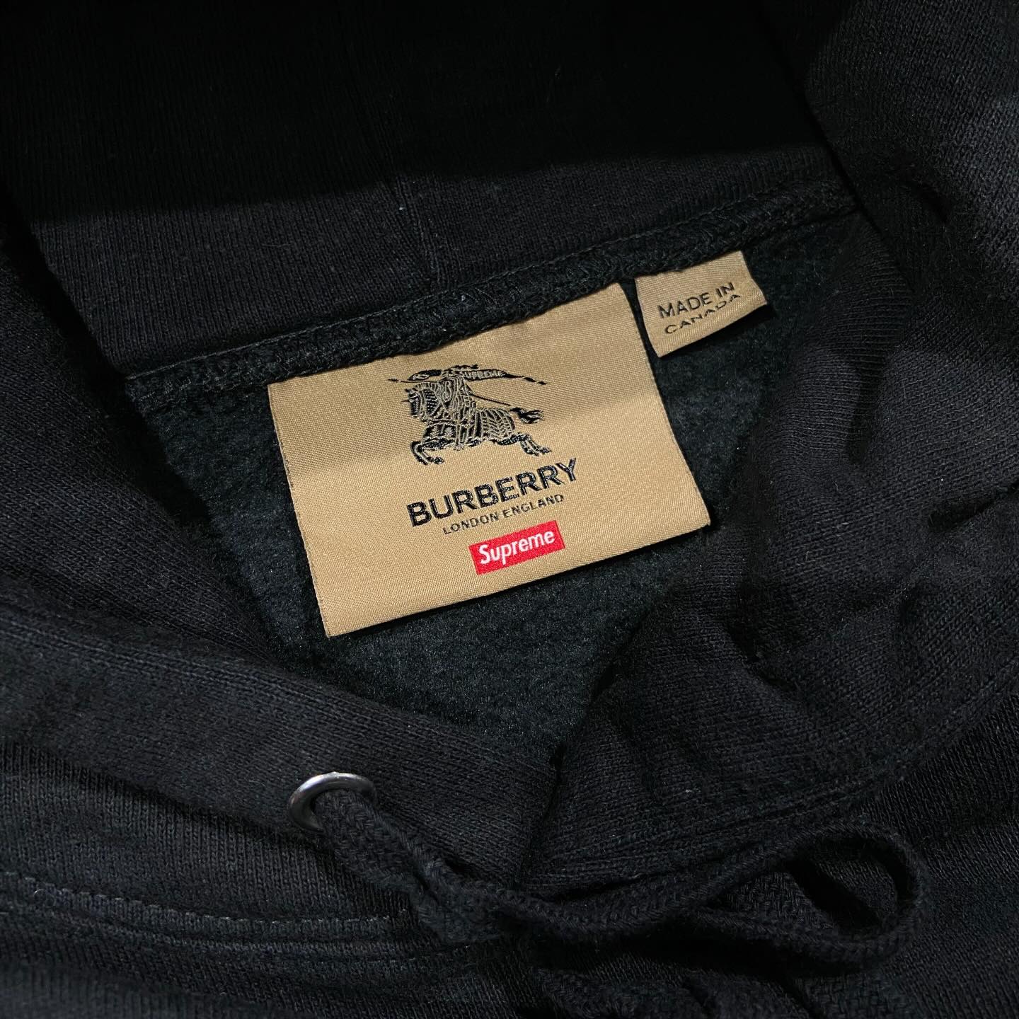 Supreme x Burberry Box Logo Hooded Sweatshirt (Made in Canada) Black (Display Item)