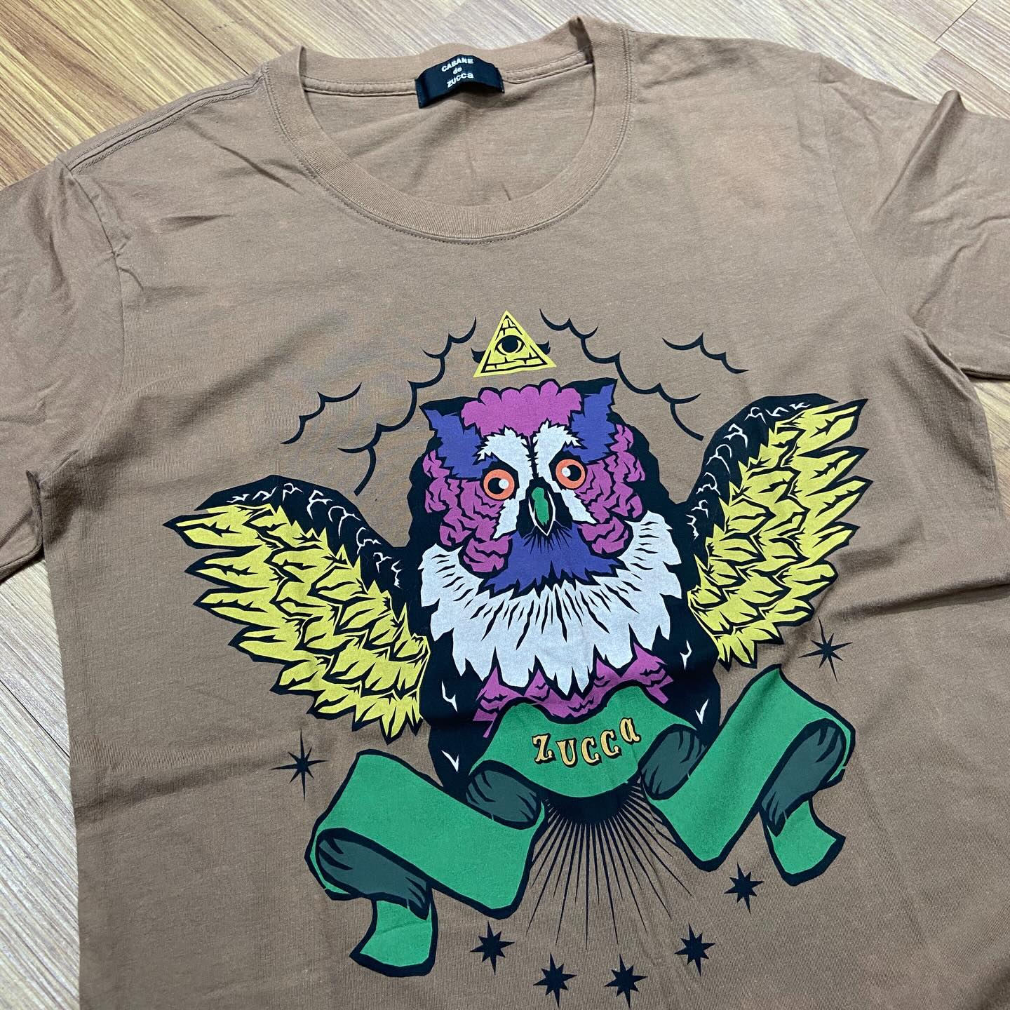 Żucca Owl Tee SS (Made in Japan) Brown