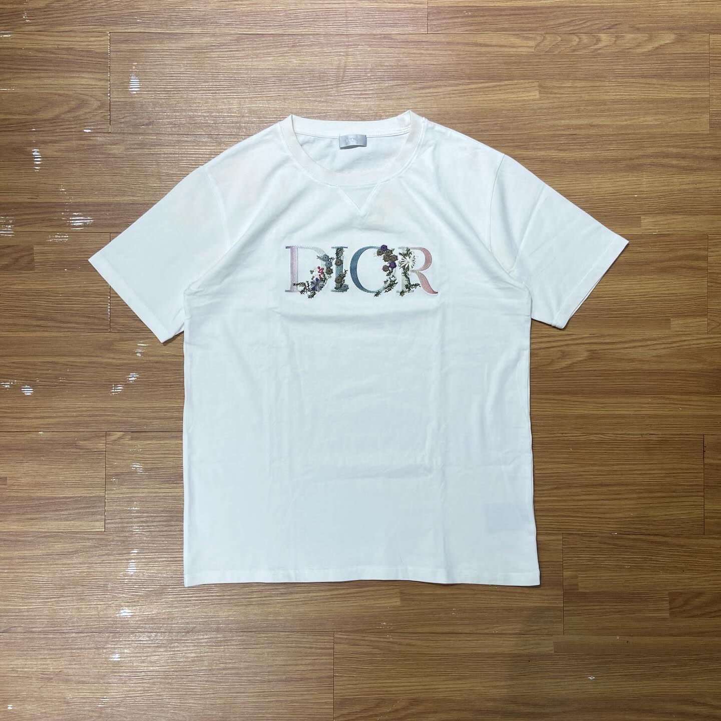 Christian Dior Embroidery Floral Tee (Made in Portugal) White (Display Item)
