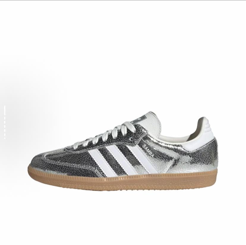Preorder 預訂 Adidas Samba OG Metallic Silver Cracked Leather JR0035