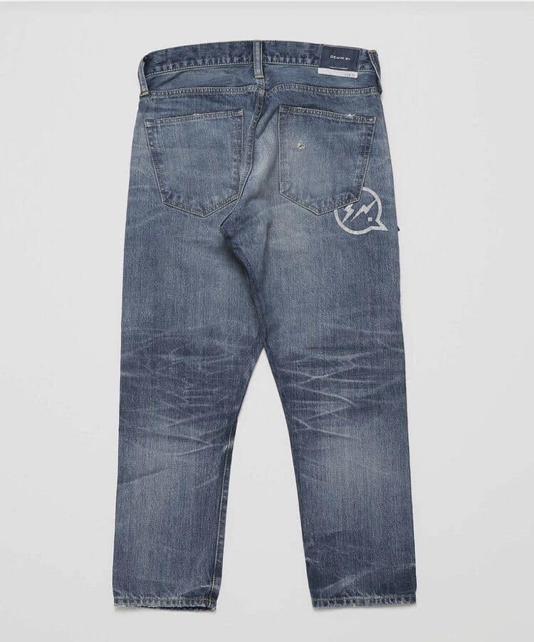 DENIM BY VANQUISH & FRAGMENT WASHED DENIM JEANS (Made in Japan🇯🇵) Washed Blue (Display Item)