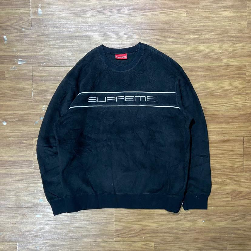 Supreme Polartec Small Box Crewneck Black (Display Item)