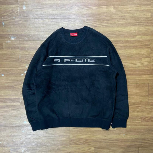 Supreme Polartec Small Box Crewneck Black (Display Item)