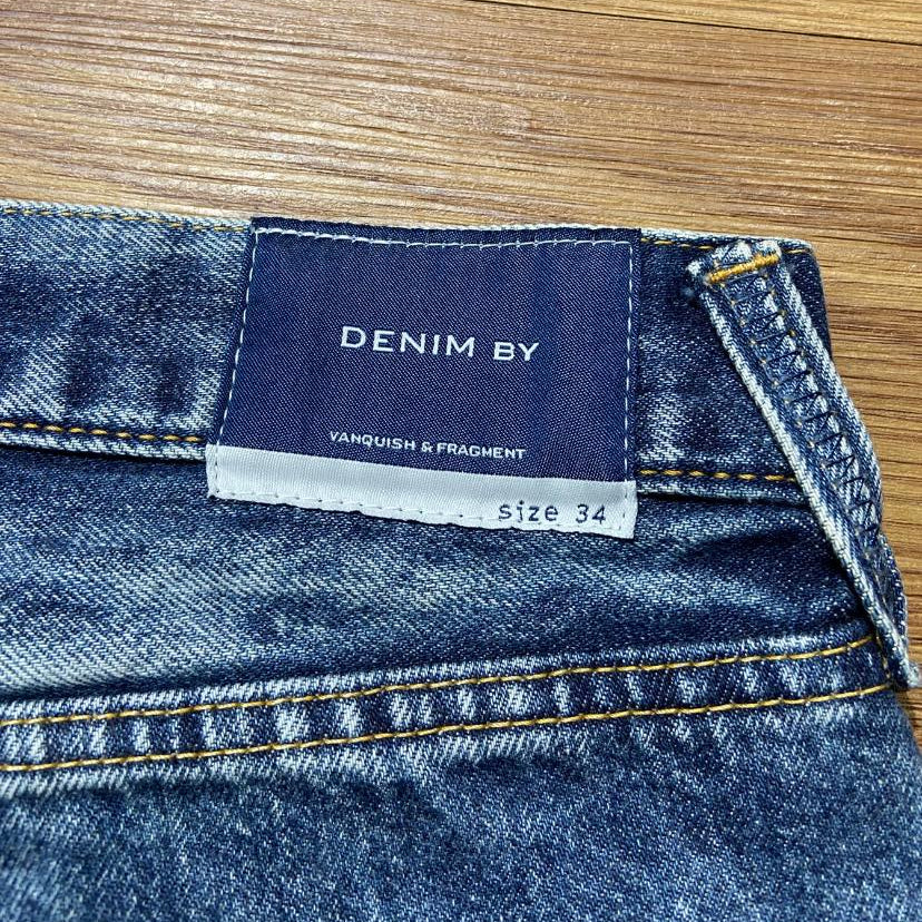 DENIM BY VANQUISH & FRAGMENT WASHED DENIM JEANS (Made in Japan🇯🇵) Washed Blue (Display Item)