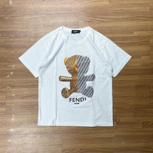 Fendi Monogram Logo Teddy Bear Tee (Made in Italy) White Women (Used)