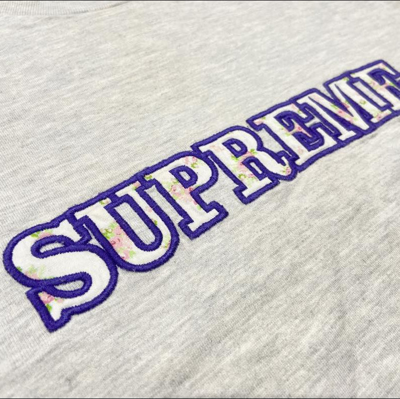 Supreme Floral Logo Tee SS Ash Grey (Used)