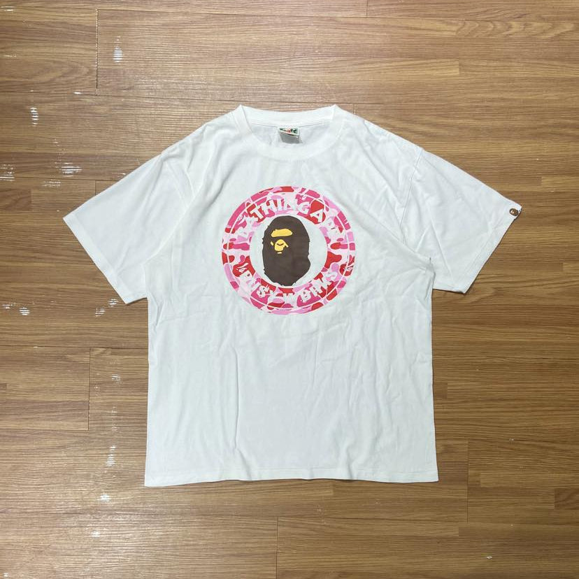 A Bathing Ape (BAPE) ABC Camo Busy Work Tee SS White w/ Pink Camo (Used)