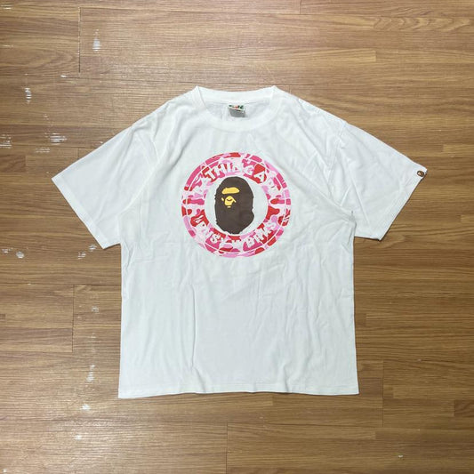 A Bathing Ape (BAPE) ABC Camo Busy Work Tee SS White w/ Pink Camo (Used)