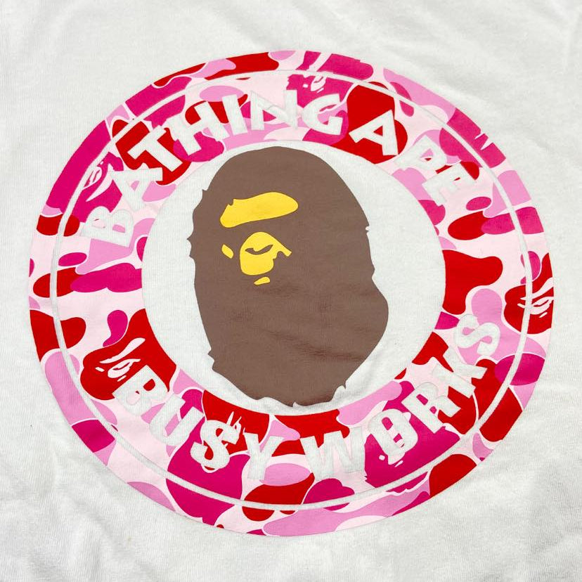 A Bathing Ape (BAPE) ABC Camo Busy Work Tee SS White w/ Pink Camo (Used)