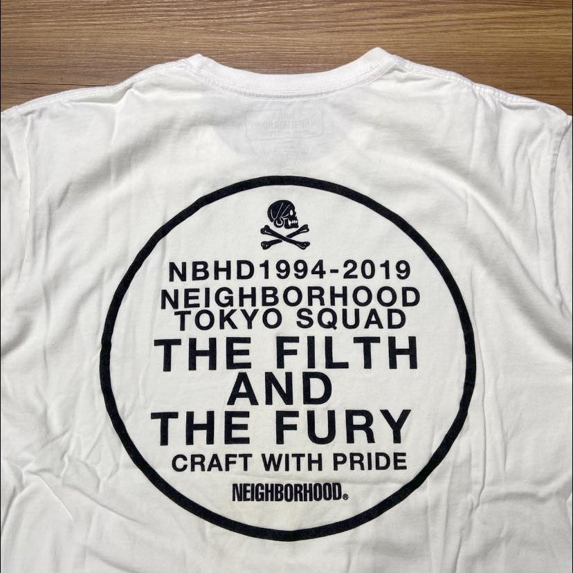 NEIGHBORHOOD THE FILTH AND THE FURY TEE (植絨字) White (Used)